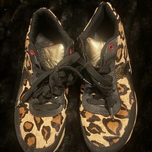 SAM EDELMAN LEOPARD PRINT SNEAKERS SIZE 8 M